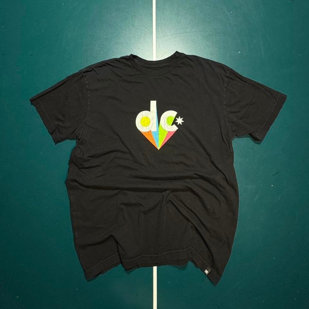 Y2K DC Shoes skate prism T shirt size‎ large black